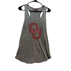Miss Fanatic Oklahoma Sooners OU Tank Top Womens Large Gray Racerback NCAA Logo